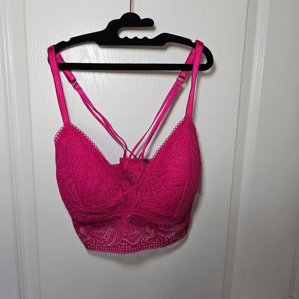 Auden Tea Rose Pink Bralette Size Large